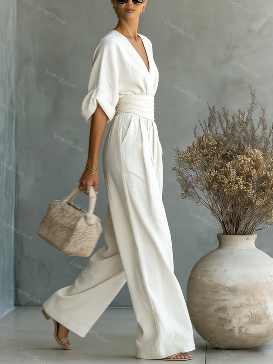 Elegant Women's V-Neck Jumpsuit for Modern Sophistication 3