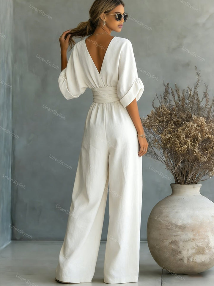 Elegant Women's V-Neck Jumpsuit for Modern Sophistication 4