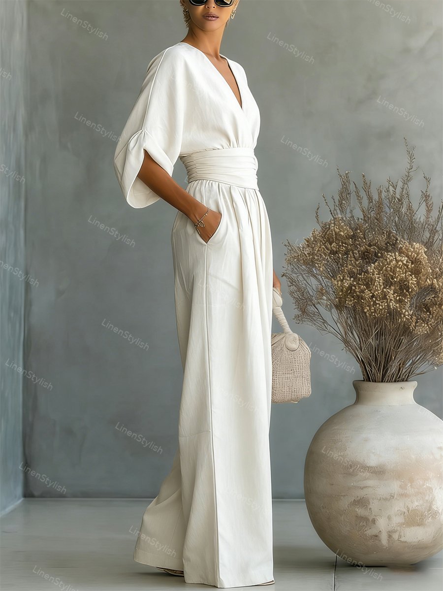 Elegant Women's V-Neck Jumpsuit for Modern Sophistication 5