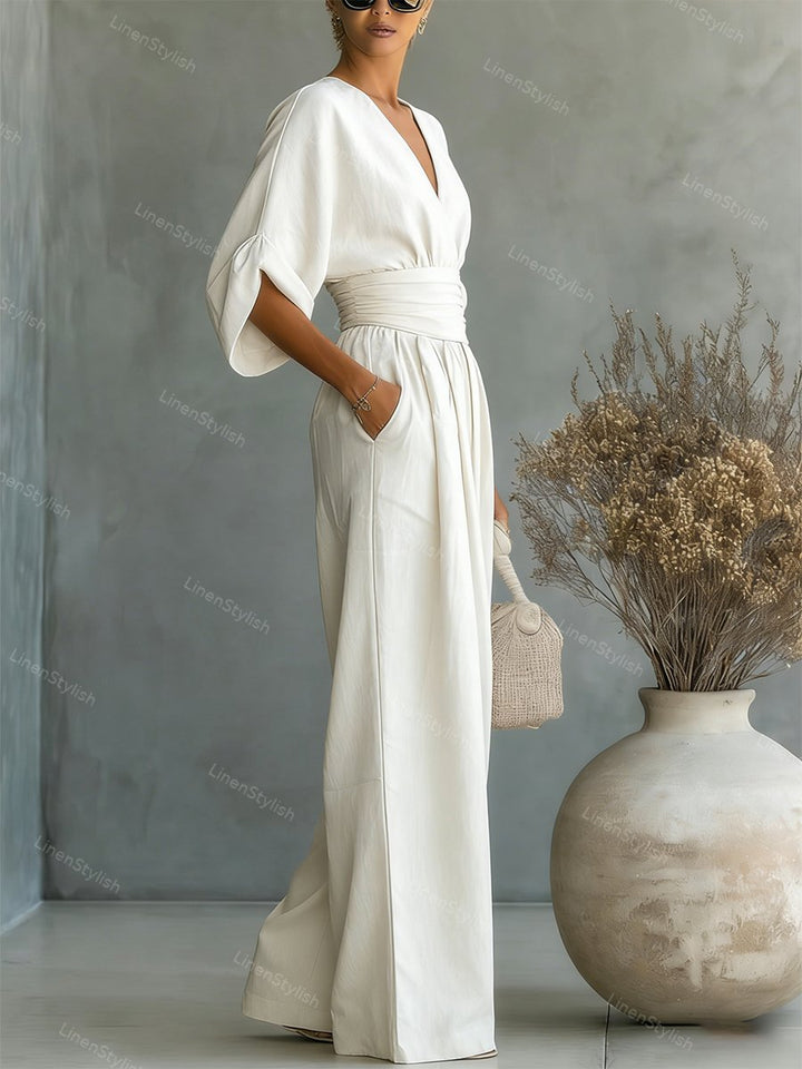 Elegant Women's V-Neck Jumpsuit for Modern Sophistication 5