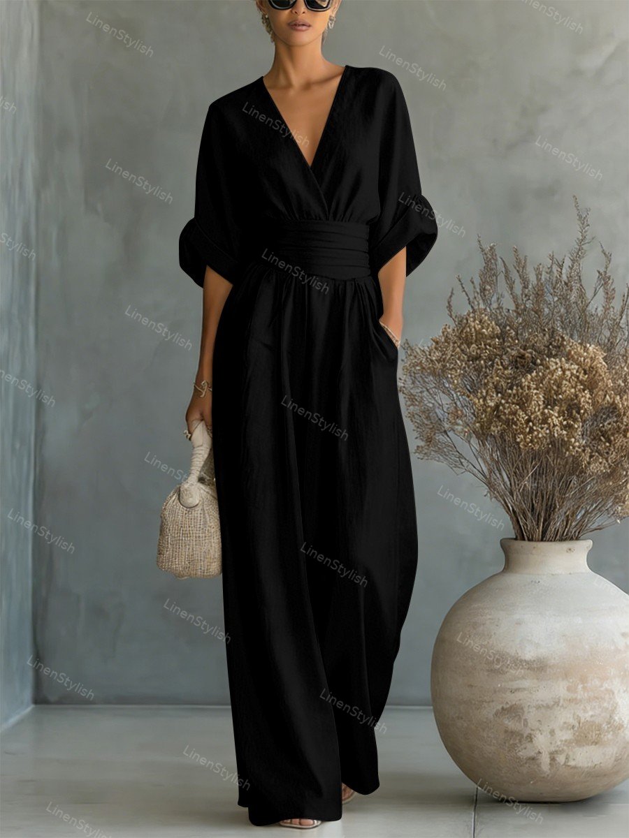 Elegant Women's V-Neck Jumpsuit for Modern Sophistication 8