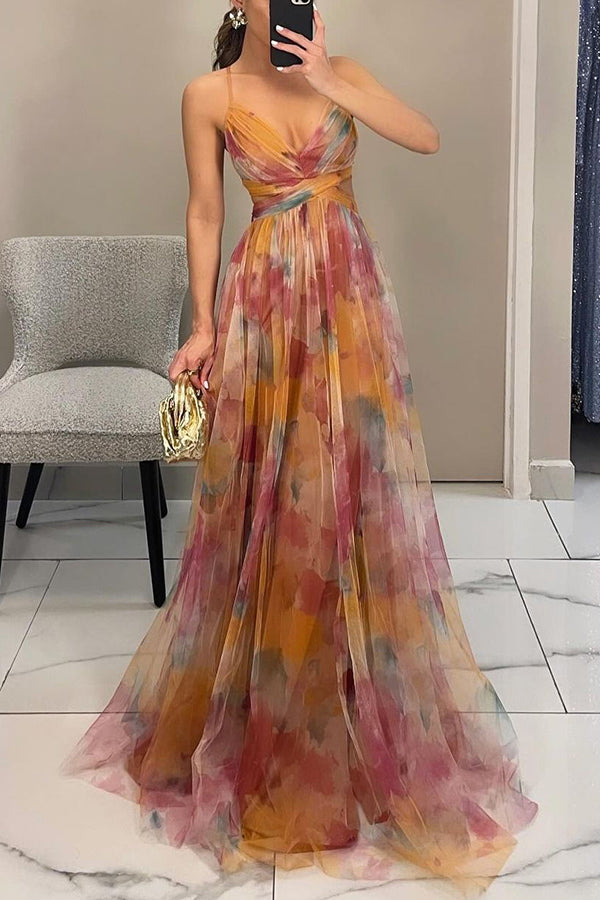 Elegant Women's V-Neck Maxi Dress with Flowy Skirt 3