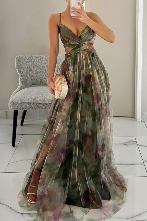 Elegant Women's V-Neck Maxi Dress with Flowy Skirt 7