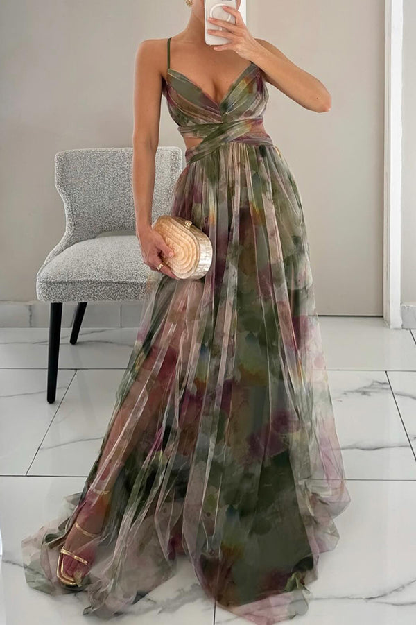 Elegant Women's V-Neck Maxi Dress with Flowy Skirt 8