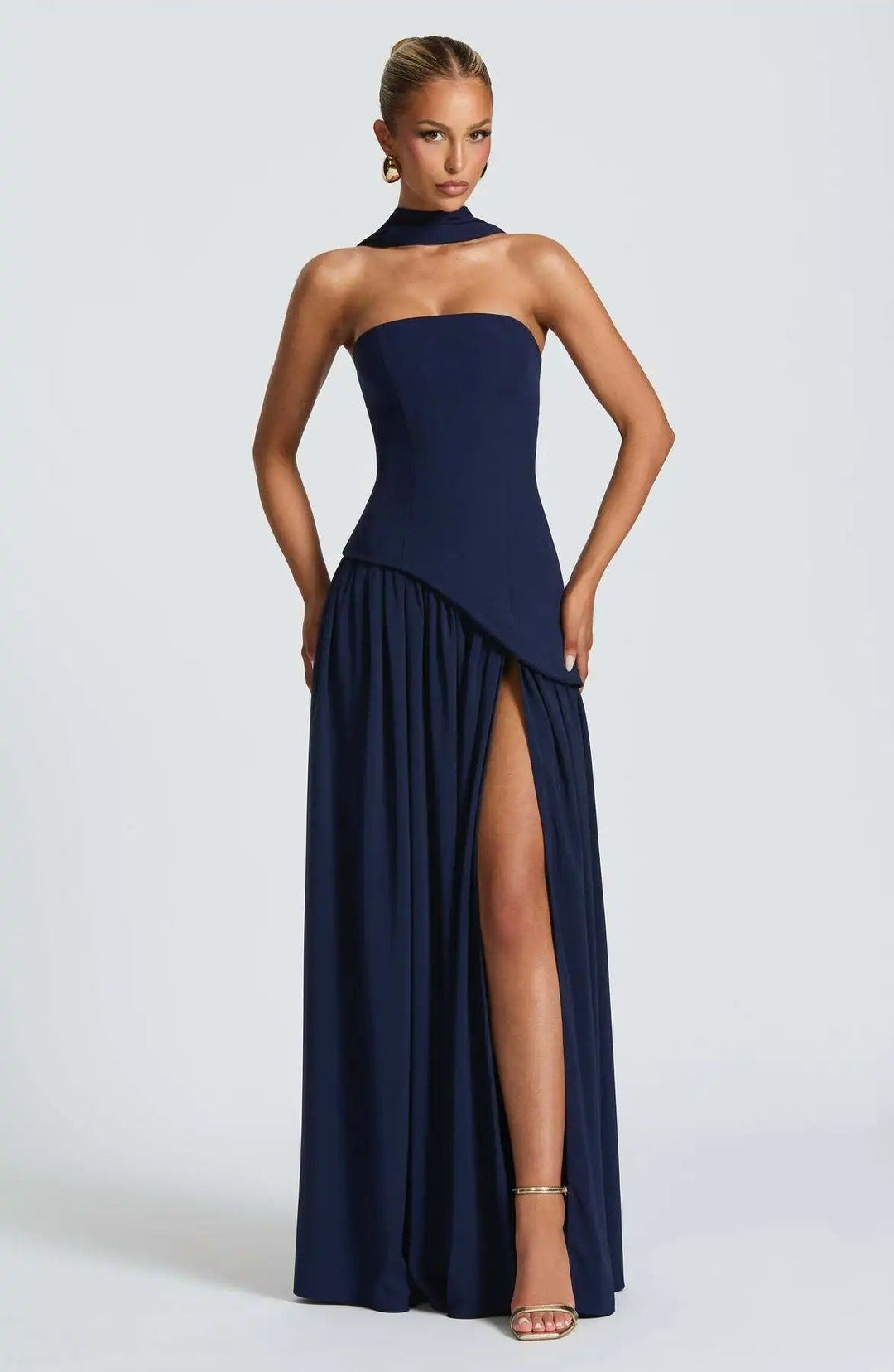 Elfriede | Mother of the Bride Dress Sleeveless A-Line Maxi Evening Dress with Leg Slit 0