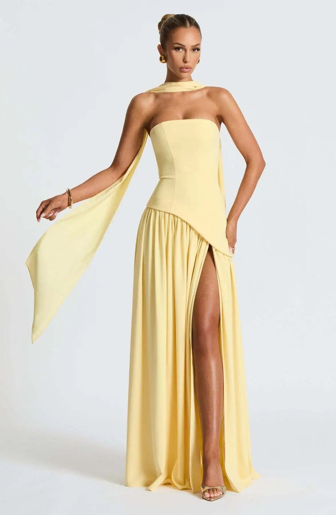 Elfriede | Mother of the Bride Dress Sleeveless A-Line Maxi Evening Dress with Leg Slit 2