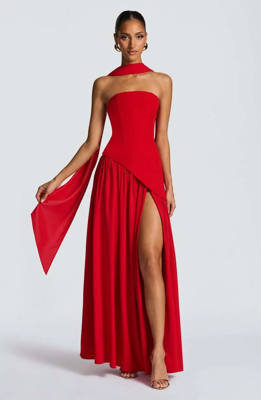 Elfriede | Mother of the Bride Dress Sleeveless A-Line Maxi Evening Dress with Leg Slit 3