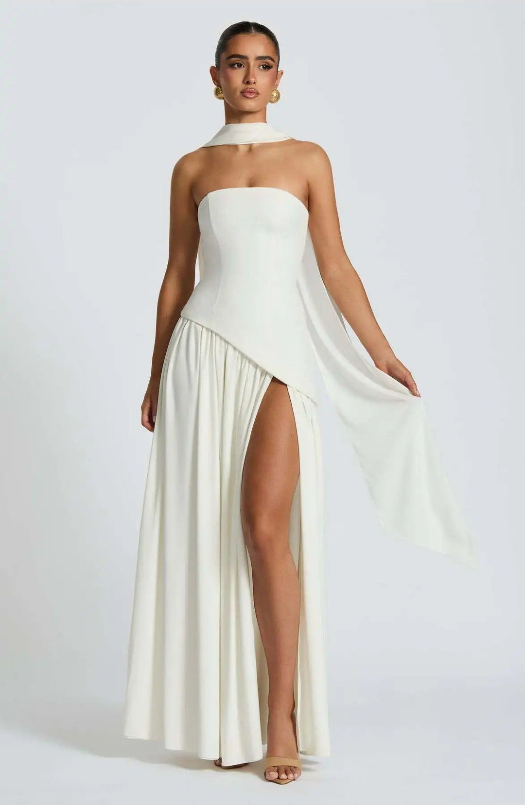 Elfriede | Mother of the Bride Dress Sleeveless A-Line Maxi Evening Dress with Leg Slit 4