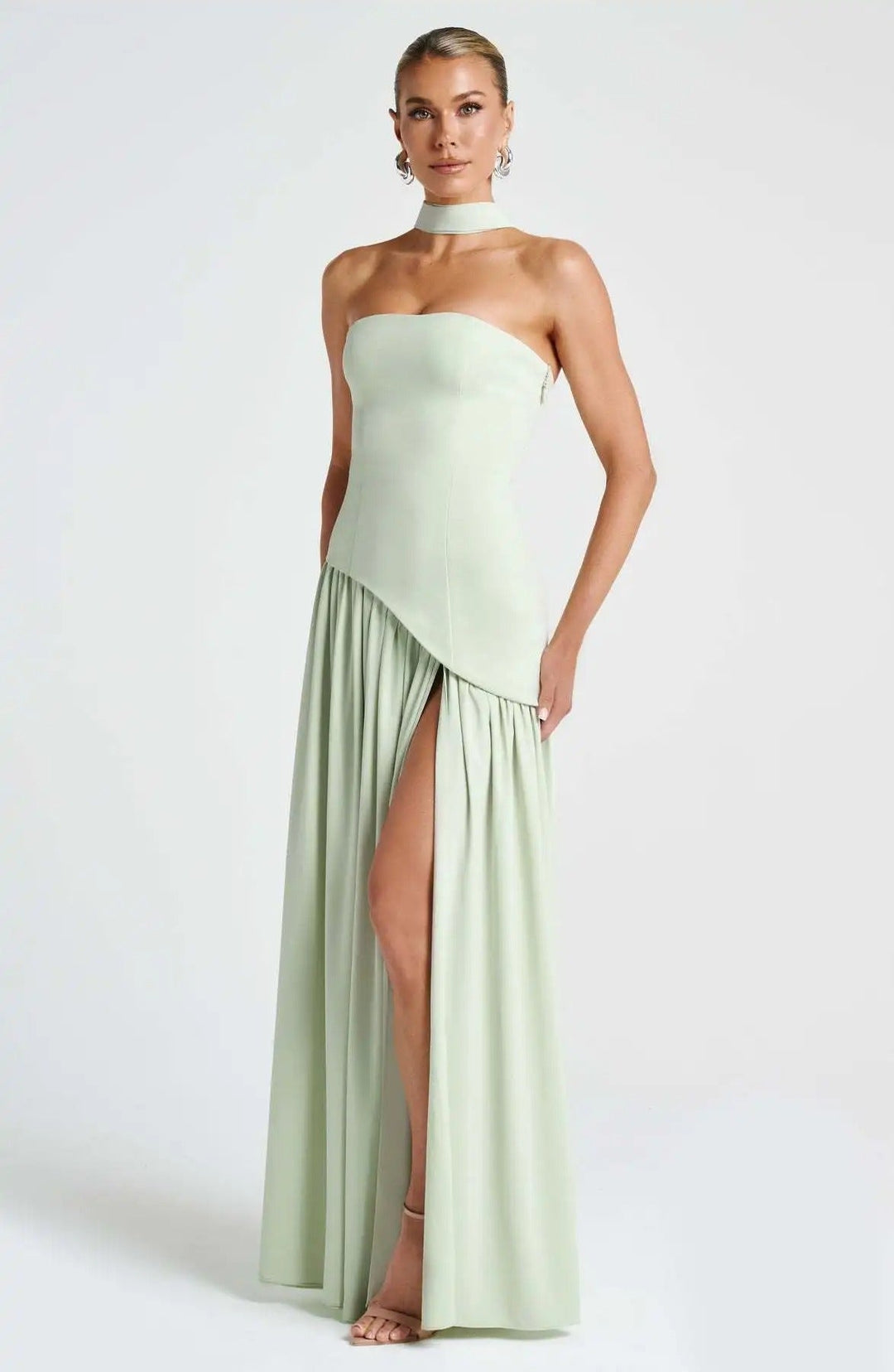 Elfriede | Mother of the Bride Dress Sleeveless A-Line Maxi Evening Dress with Leg Slit 8