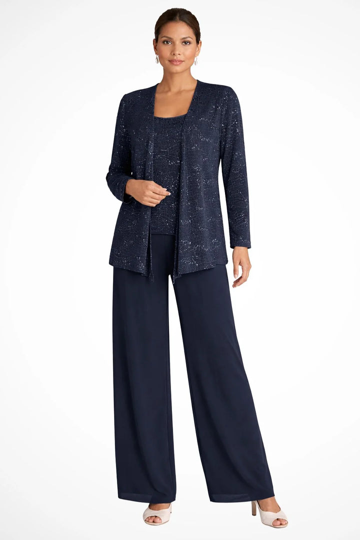 Elfriede | Women's Sequin Wide-Leg Three-Piece Set Festive Suit Trousers 6