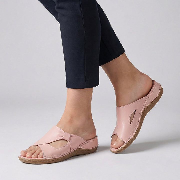 Elisabeth | Women's Comfortable Sandals Flat Mule Sandals with Cut-Out Detail 2