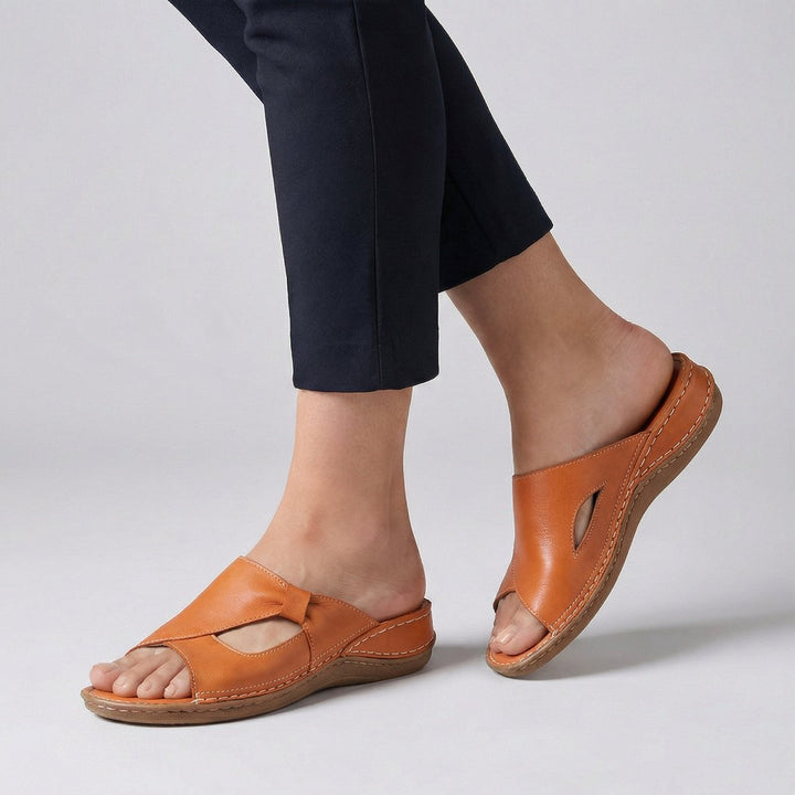Elisabeth | Women's Comfortable Sandals Flat Mule Sandals with Cut-Out Detail 3