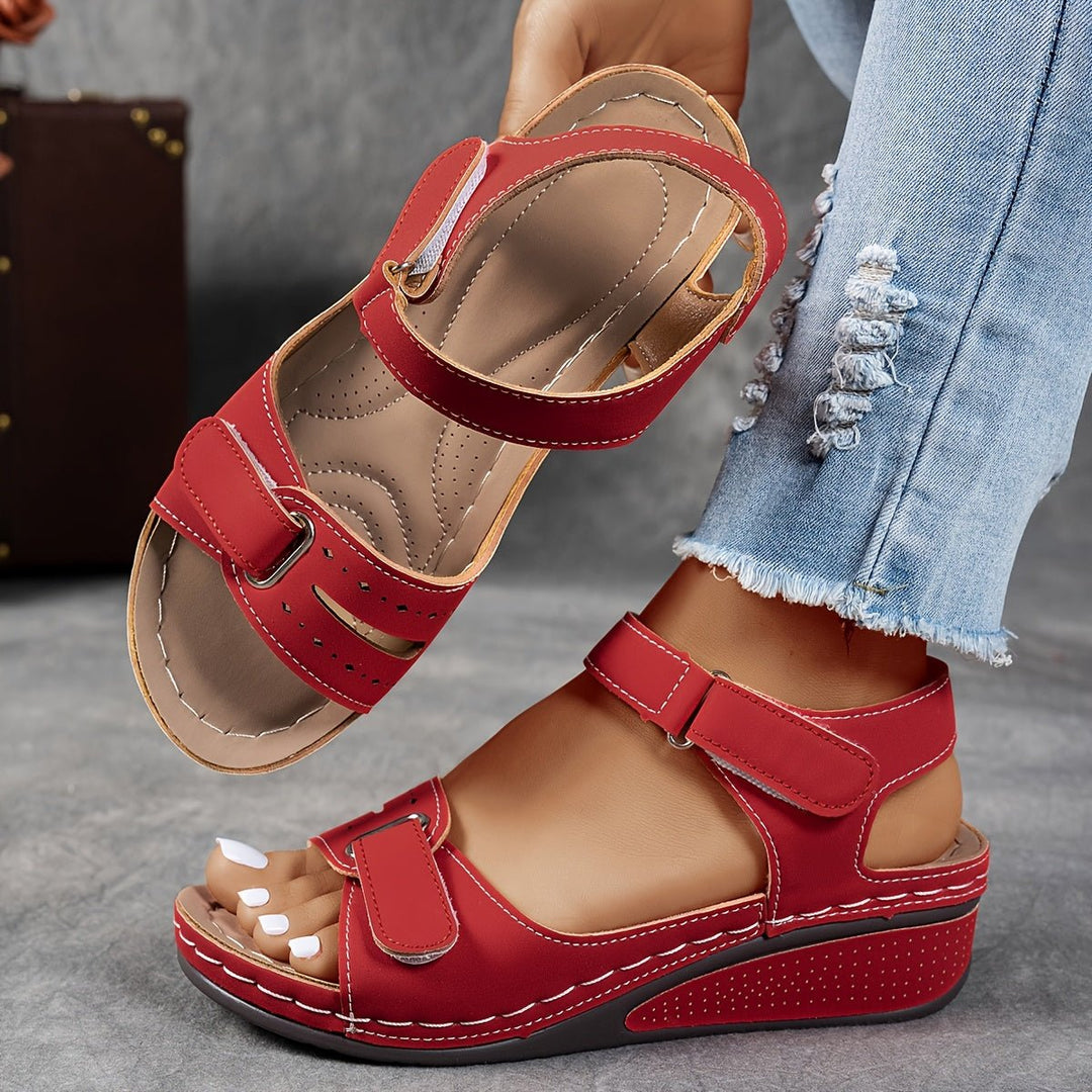 Elisabeth | Women's Orthopedic Velcro Comfort Sandals Wedge Heel 2