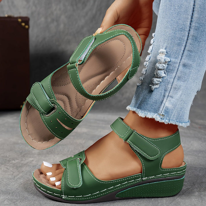 Elisabeth | Women's Orthopedic Velcro Comfort Sandals Wedge Heel 3
