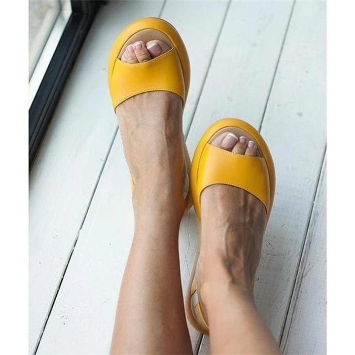 Elisabeth | Women's Peep-Toe Slingback Comfortable Sandals Flat Summer Sandals 4