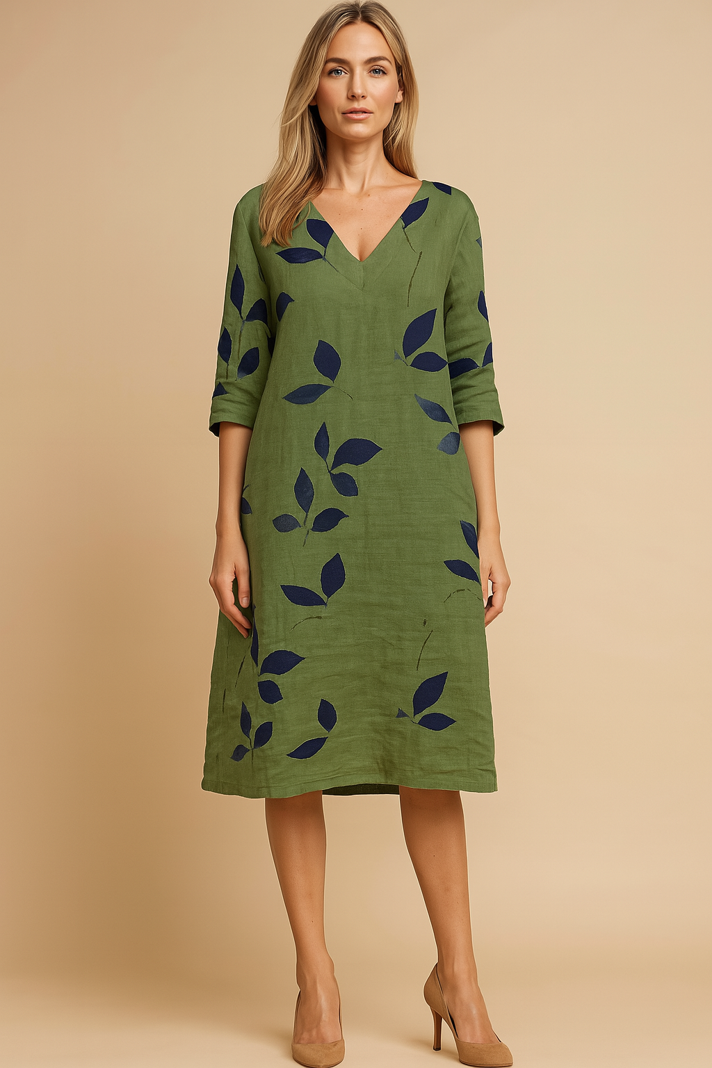 Eliza | Summer Dress with Leaf Pattern 0