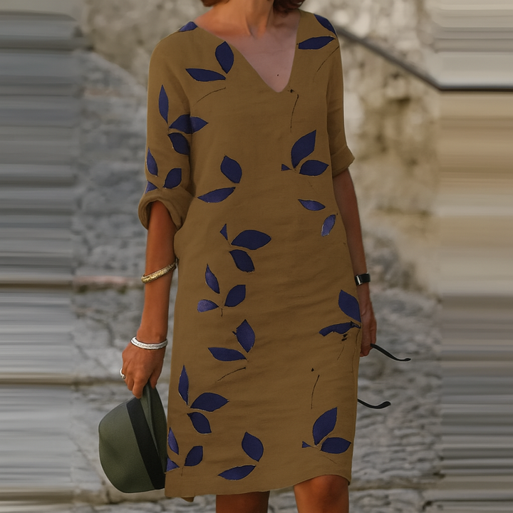 Eliza | Summer Dress with Leaf Pattern 2