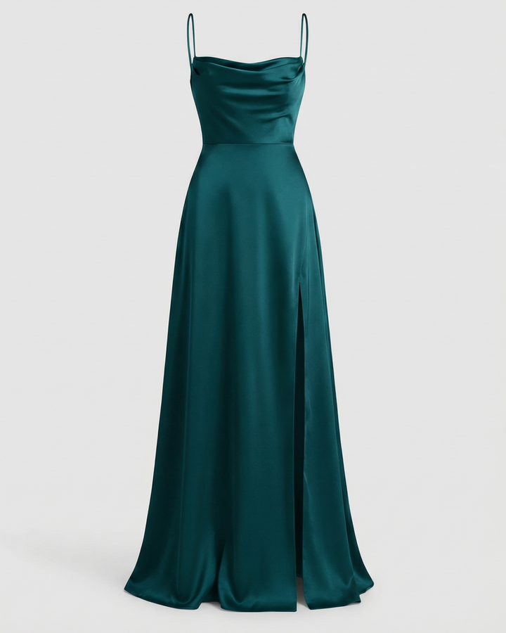 Floral Maxi Dress for Women - Elegant Long Dress with Leg Slit for Summer Events 4