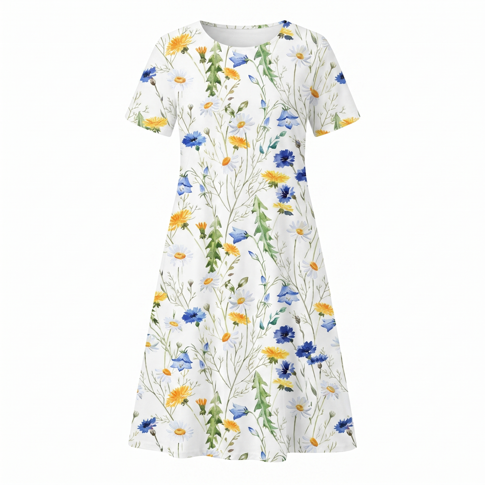 Floral Midi Dress for Women | Casual A-Line Style 1