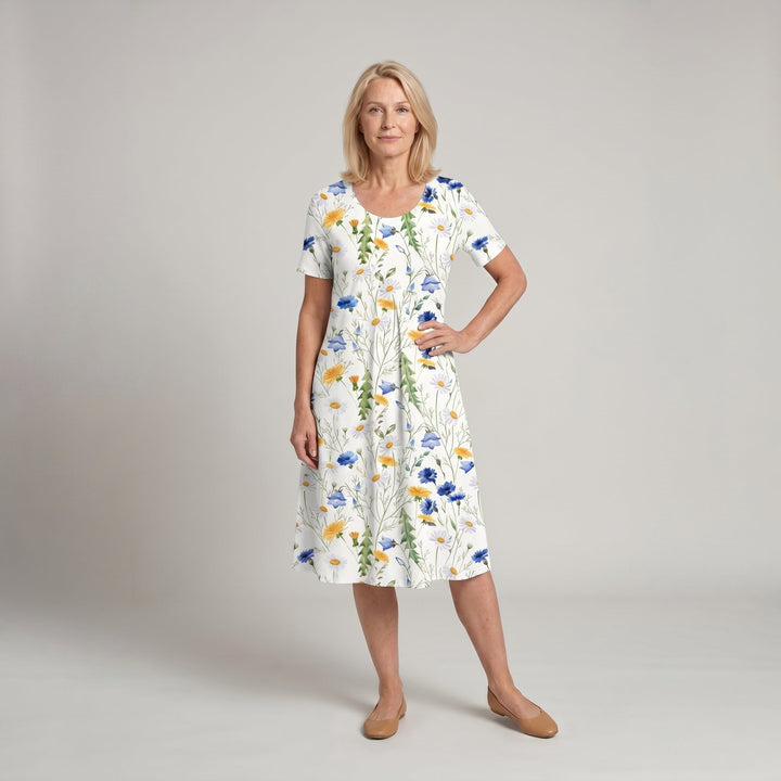 Floral Midi Dress for Women | Casual A-Line Style 2