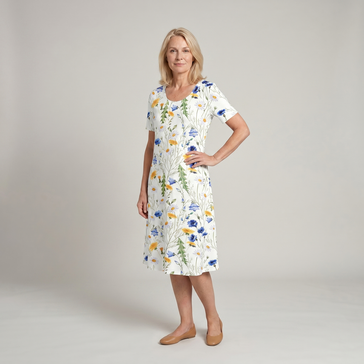Floral Midi Dress for Women | Casual A-Line Style 3