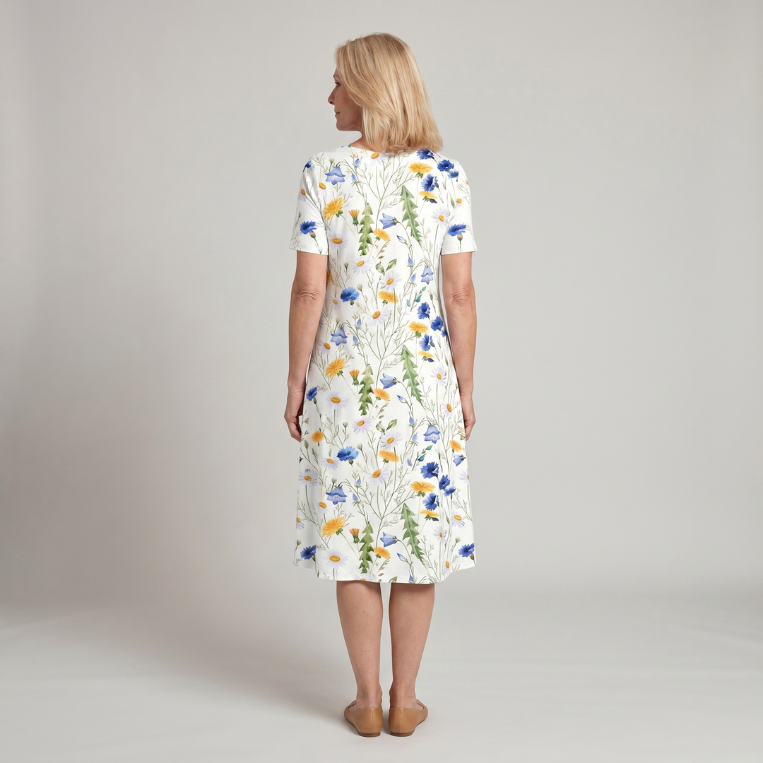 Floral Midi Dress for Women | Casual A-Line Style 4
