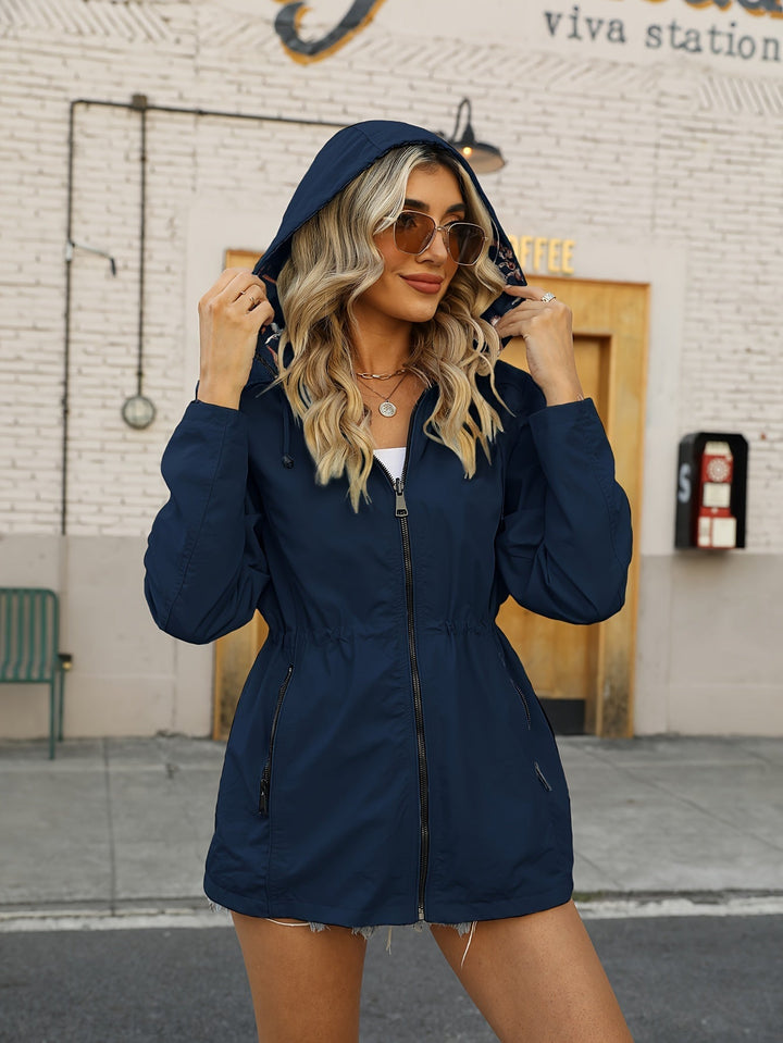Floral Print Lightweight Summer Jacket with Hood for Women - Casual Outerwear for Spring and Summer 2