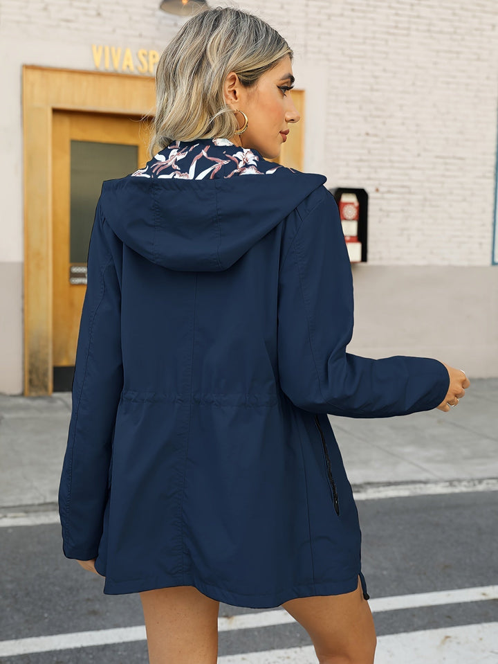Floral Print Lightweight Summer Jacket with Hood for Women - Casual Outerwear for Spring and Summer 4