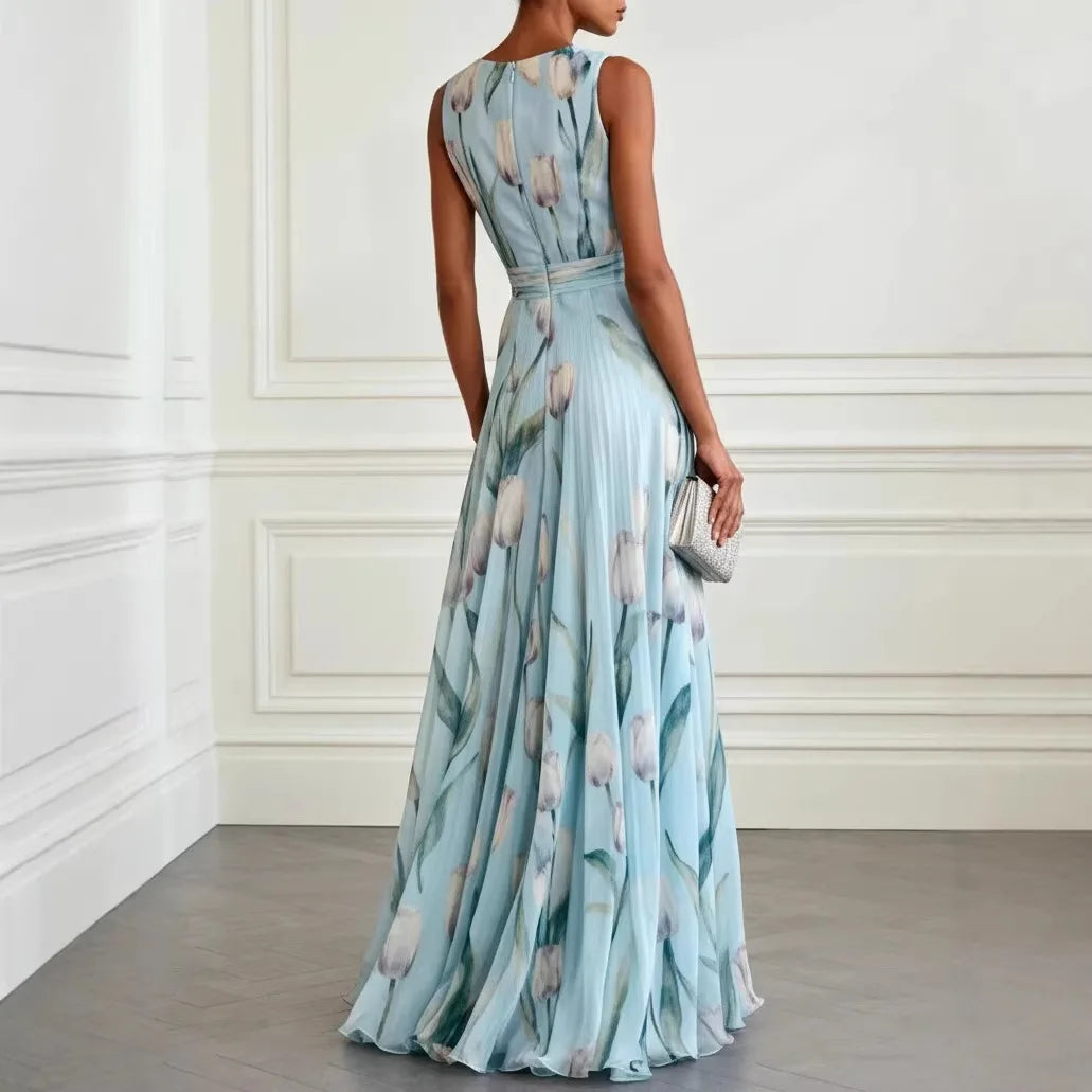 Floral V Neck Maxi Dress for Women - Elegant Summer Dress 2