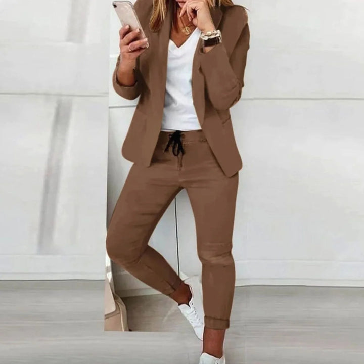 Hannah | Women's Casual Blazer Jogger Set Leisure Suit Drawstring 4