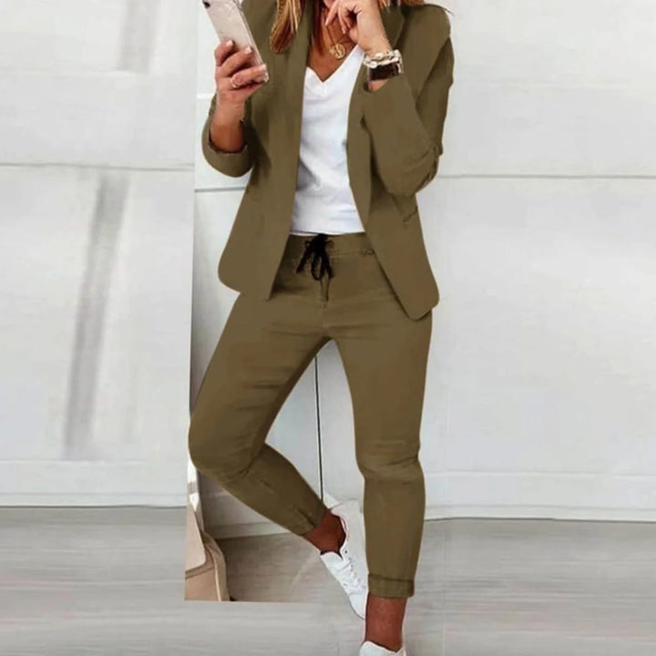 Hannah | Women's Casual Blazer Jogger Set Leisure Suit Drawstring 5