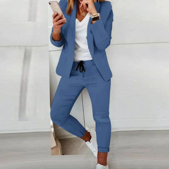 Hannah | Women's Casual Blazer Jogger Set Leisure Suit Drawstring 6