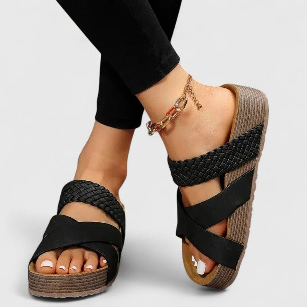 Hannah | Women's Comfortable Sandals Orthopedic Platform Cross Strap Summer Sandals 4
