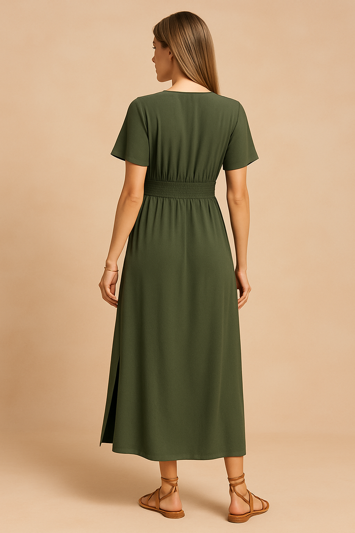 Heather | Long Boho Dress with V-Neck 2