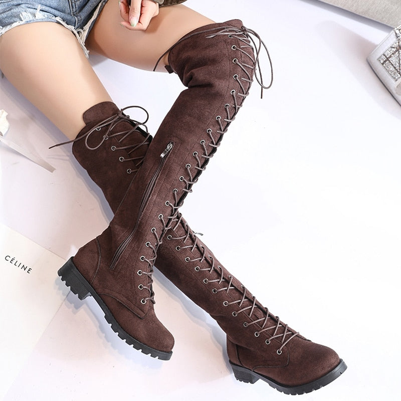 Heidi Knee Boots Women Stylish Comfortable High Platform Fall Winter Footwear 2