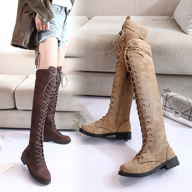 Heidi Knee Boots Women Stylish Comfortable High Platform Fall Winter Footwear 3