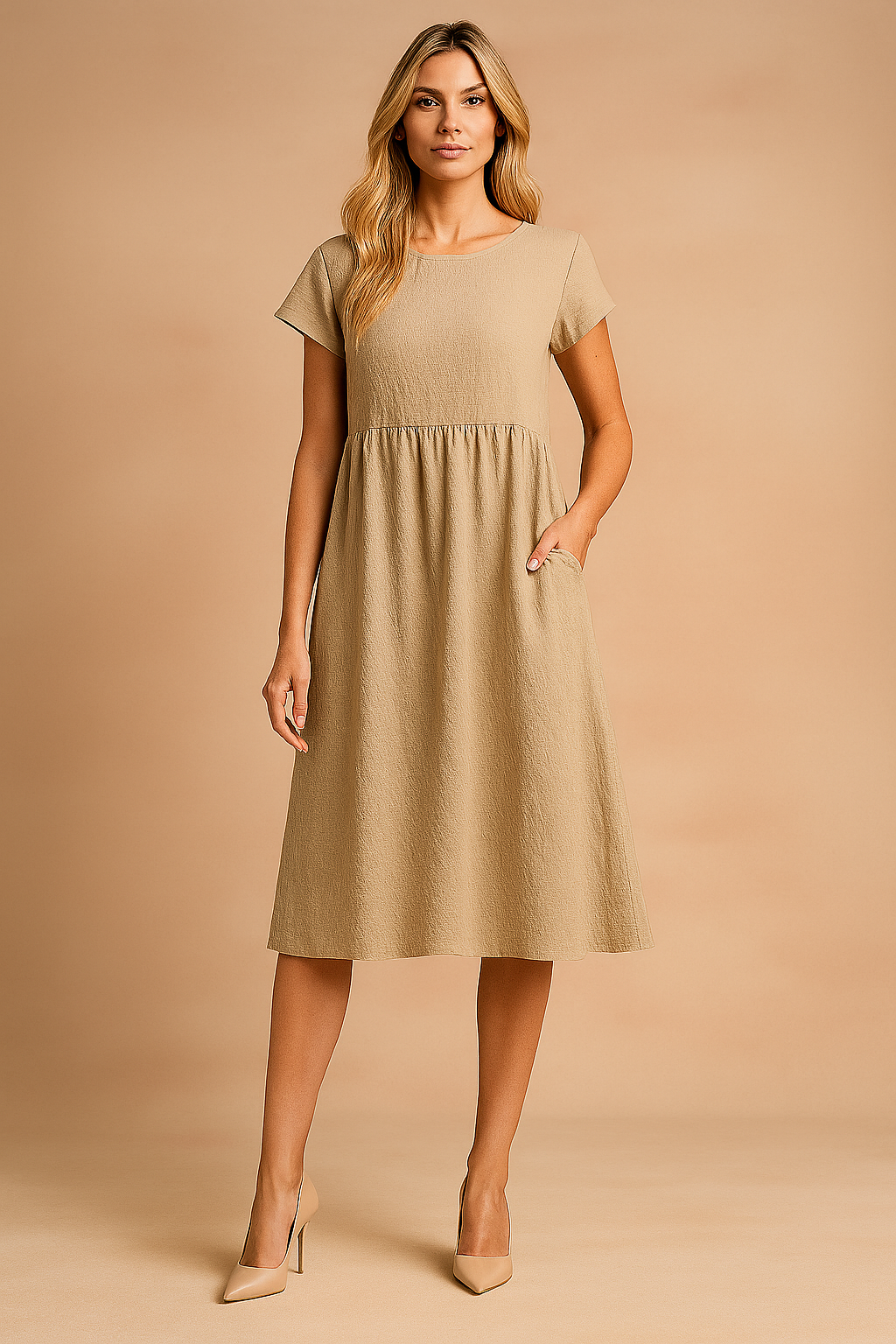 Judy | Airy Midi Basic Summer Dress 0