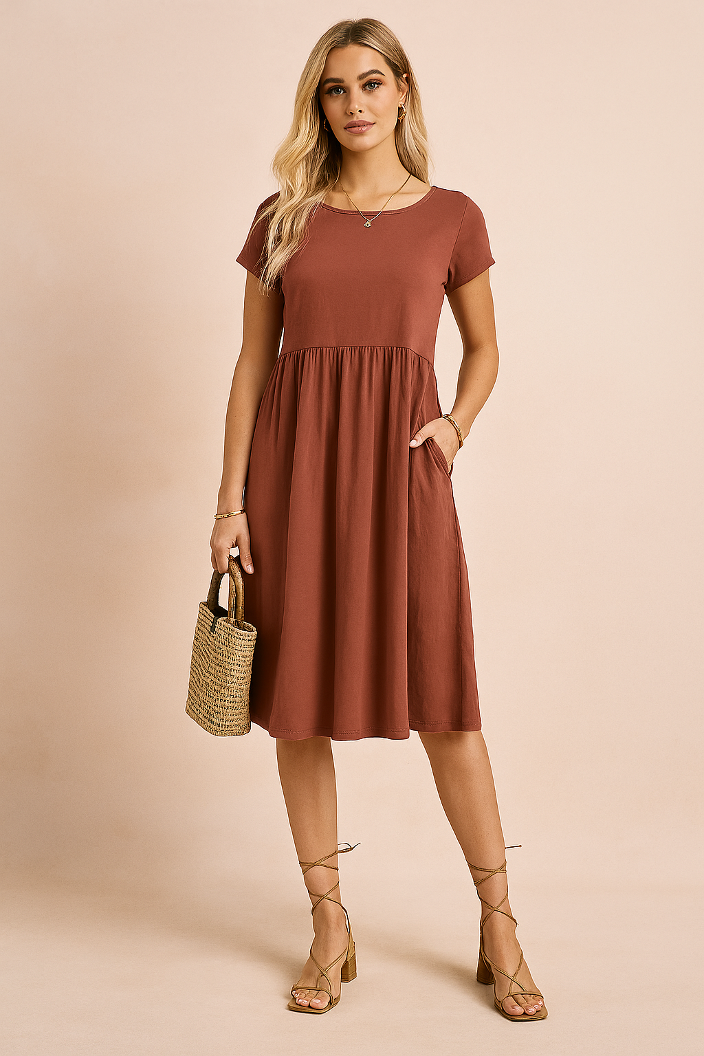 Judy | Airy Midi Basic Summer Dress 10