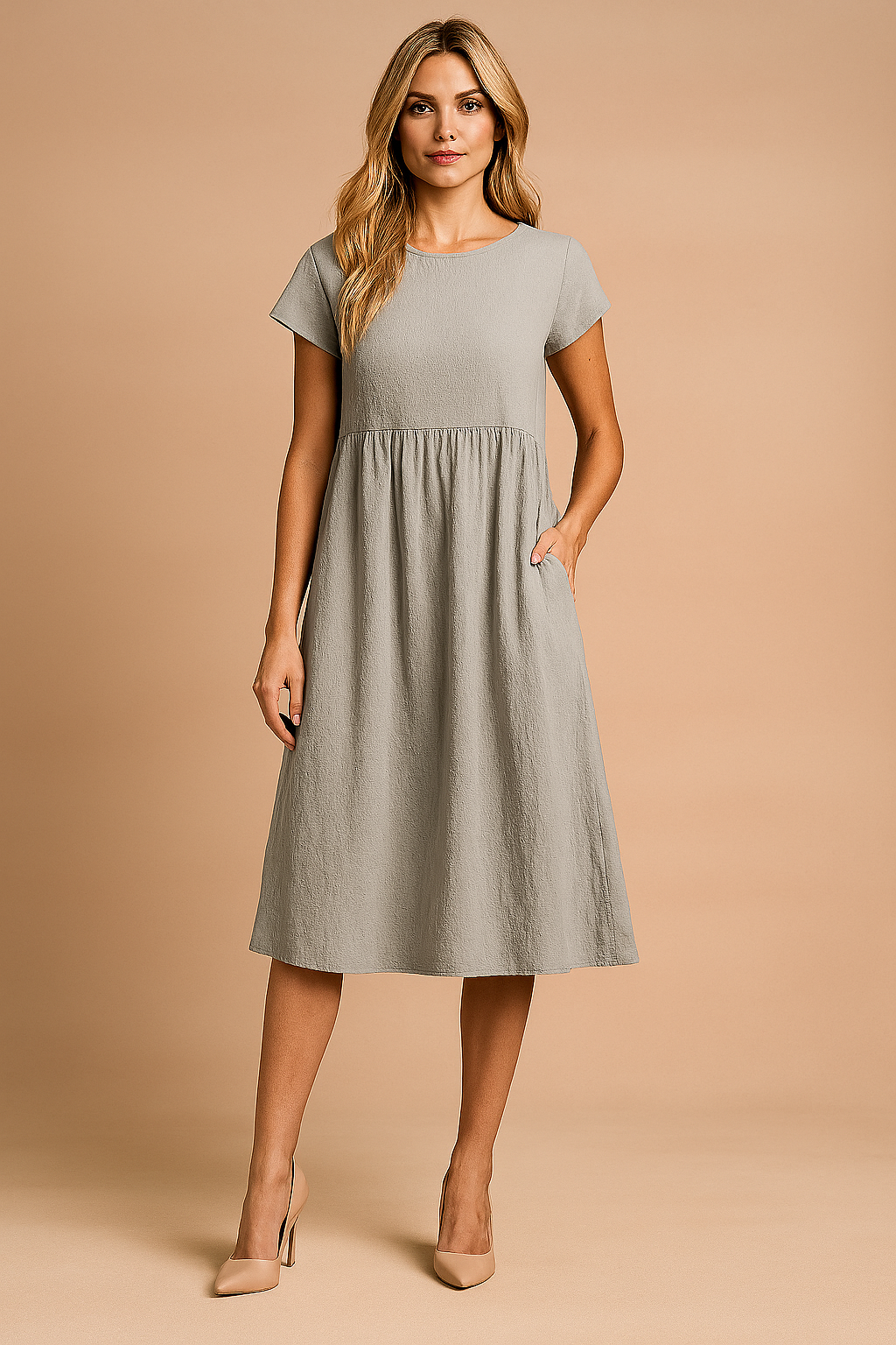Judy | Airy Midi Basic Summer Dress 4