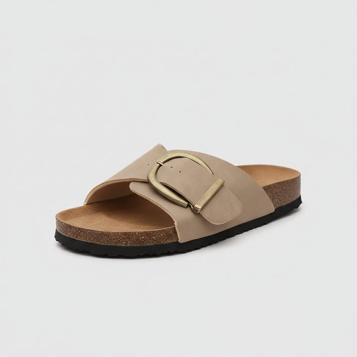 Katharina | Women's Comfortable Sandals Wide Strap Buckle Slip-On Flat Sandals 0