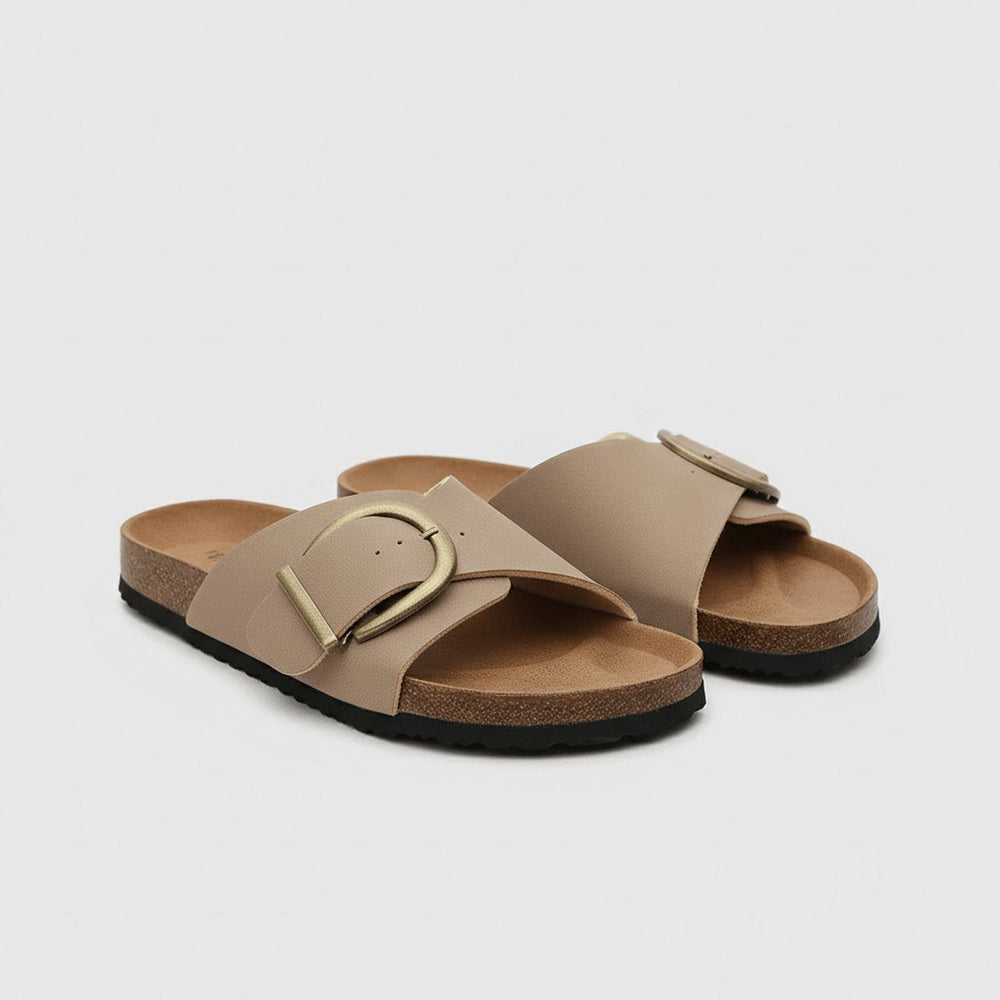 Katharina | Women's Comfortable Sandals Wide Strap Buckle Slip-On Flat Sandals 1