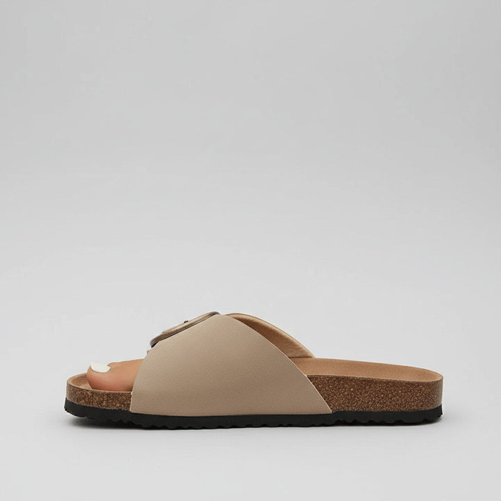 Katharina | Women's Comfortable Sandals Wide Strap Buckle Slip-On Flat Sandals 2