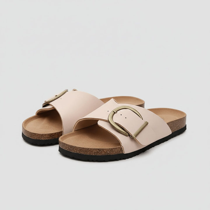 Katharina | Women's Comfortable Sandals Wide Strap Buckle Slip-On Flat Sandals 4