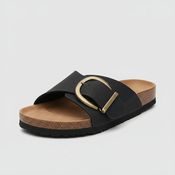 Katharina | Women's Comfortable Sandals Wide Strap Buckle Slip-On Flat Sandals 6