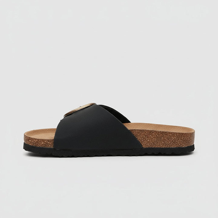 Katharina | Women's Comfortable Sandals Wide Strap Buckle Slip-On Flat Sandals 7