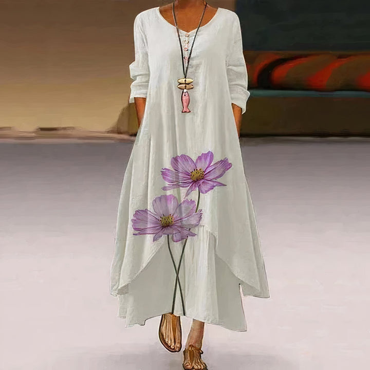 Katharina | Women's Long Sleeve Floral Print Loose-Fit Maxi Dress 7