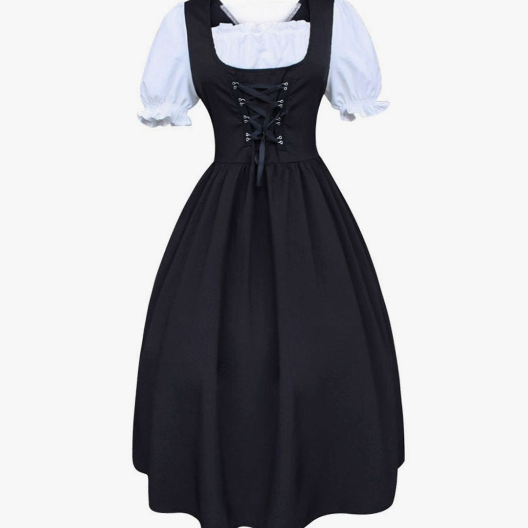 Lena | Women's Oktoberfest Dirndl Dress Traditional Dress Lace-up Midi 0