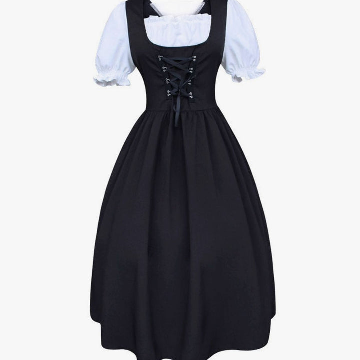 Lena | Women's Oktoberfest Dirndl Dress Traditional Dress Lace-up Midi 0