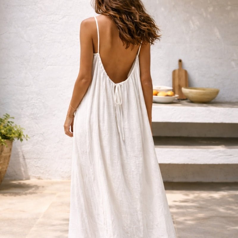 Lena | Women's Spaghetti Strap Maxi Summer Dress, Wide Fit with Pockets 1