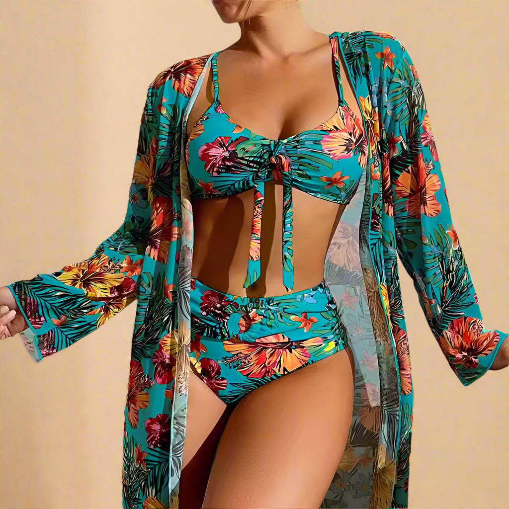 Leticia | Floral Cover-Up Swimsuit 0
